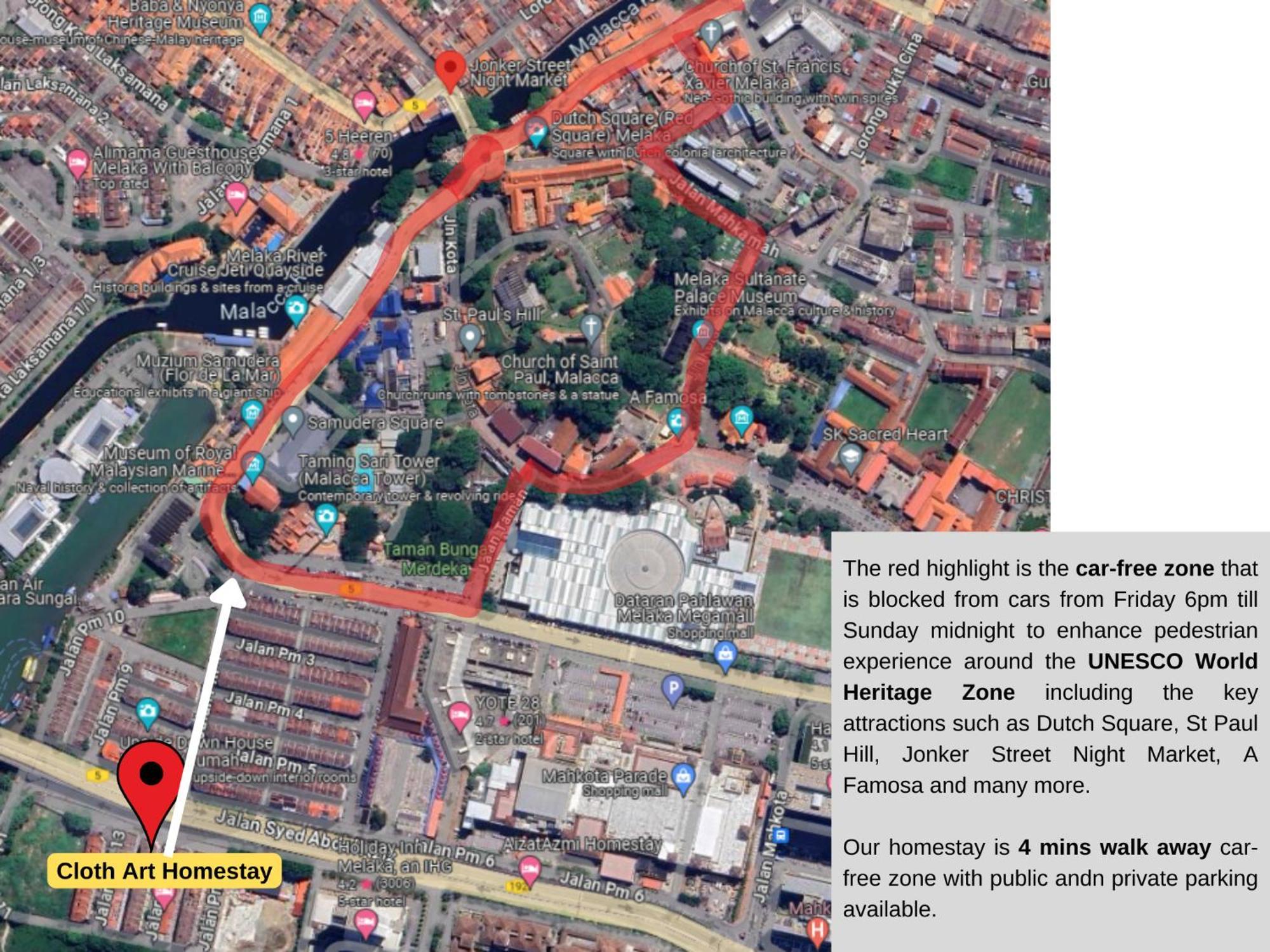 "Cloth Art Homestay" 4 Min Walk To Car Free Zone By Shine Stay Malacca Buitenkant foto